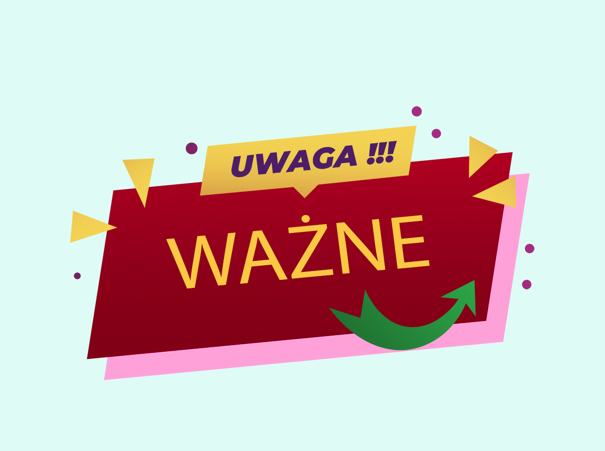  Baner z napisem ważne